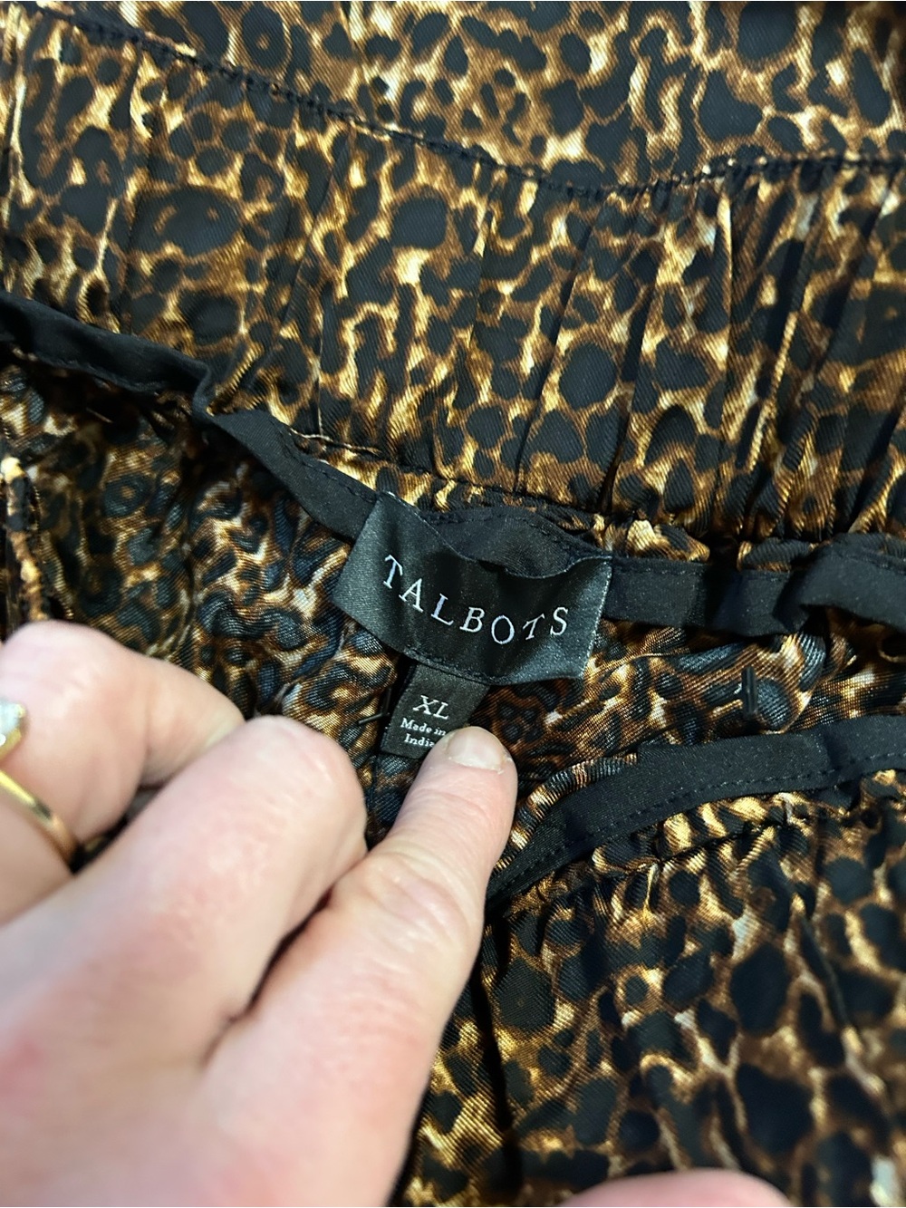 Talbots Leopard Print Wide Leg Luxury Set Button Up Top XL - Picture 6 of 9